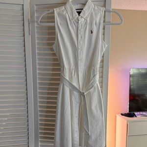 Polo by Ralph Lauren White Sleeveless Shirt Dress